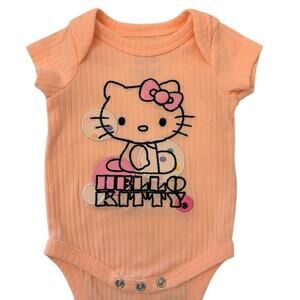 Newborn Baby Girl Hello Kitty Pink Bodysuit